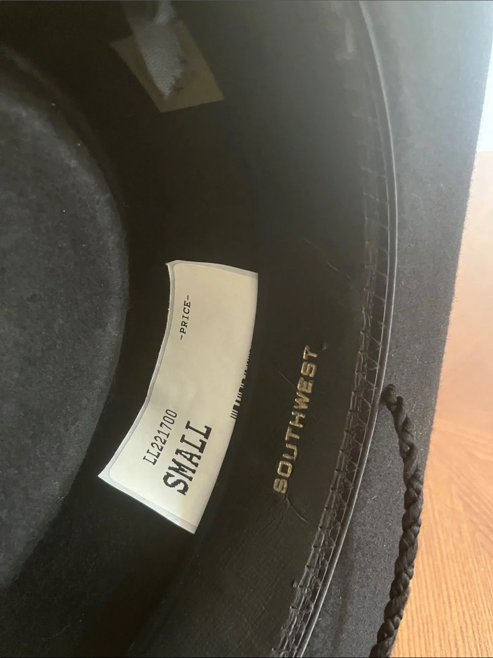 Southwest Gambler Western Black Wool Hat Silver Band Chin Strap Unisex Small